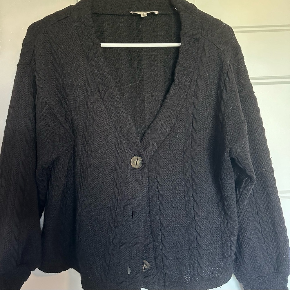 Black knit cardigan